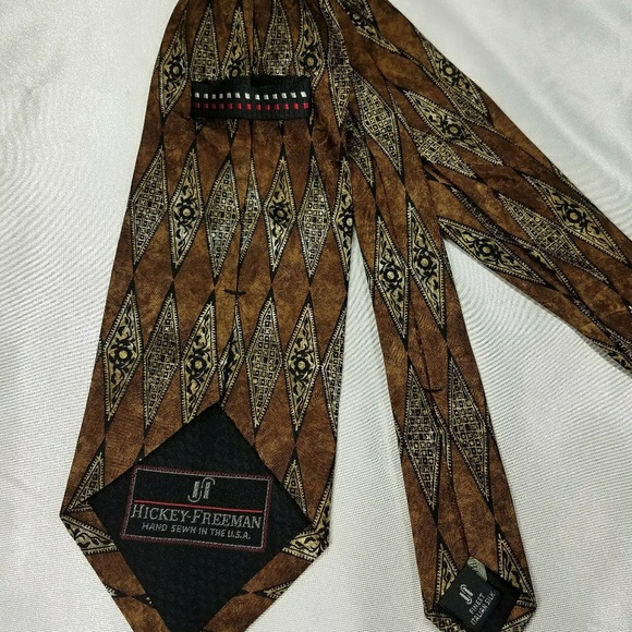 Hickey Freeman Tie Geometric Diamond Tie - Picture 2 of 4